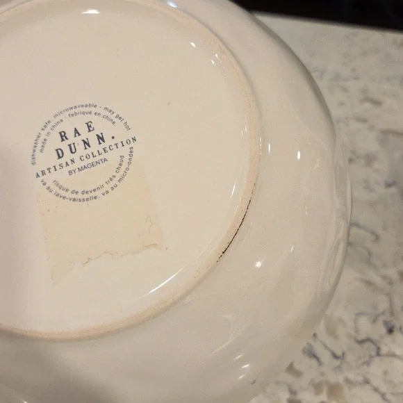Rae Dunn Cream Dinner Bowl Pet Dog 8inch - Picture 7 of 7